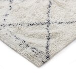 COTTON BERBERE Tapis de salon - 160 x 230 cm - 100 % coton - Ecru naturel - Motif losange