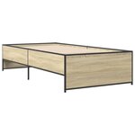 vidaXL Cadre de lit chêne sonoma 90x200 cm bois d'ingénierie et métal
