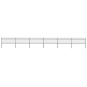 vidaXL Clôture de jardin avec dessus en lance Acier 10 2x0 8 m Noir