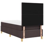 vidaXL Lit avec sommier à ressorts et matelas marron foncé 90x200 cm en tissu