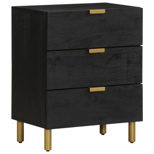 vidaXL Table de chevet noir 50x33x62 cm bois d'ingénierie