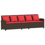 vidaXL Canapé de jardin avec coussins 5 places brun résine tressée