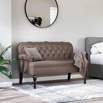 vidaXL Banc Chesterfield Marron 119.5 x 64.5 x 75 cm Cuir synthétique