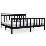 vidaXL Cadre de lit sans matelas noir bois massif 200x200 cm
