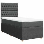 vidaXL Sommier à lattes de lit avec matelas Gris foncé 100x200cm Tissu
