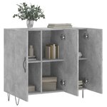 vidaXL Buffet gris béton 90x34x80 cm bois d'ingénierie