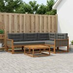 vidaXL Ensemble de canapés d'extérieur 5 Pièces Naturel et Anthracite