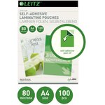 Leitz pochettes de plastification auto-adhésives a4 100 pièces