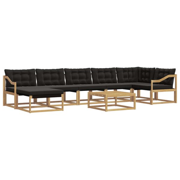 vidaXL Ensemble de canapés d'extérieur 8 pc Blanc et noir