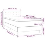 vidaXL Sommier à lattes de lit avec matelas Noir 90x190 cm Tissu