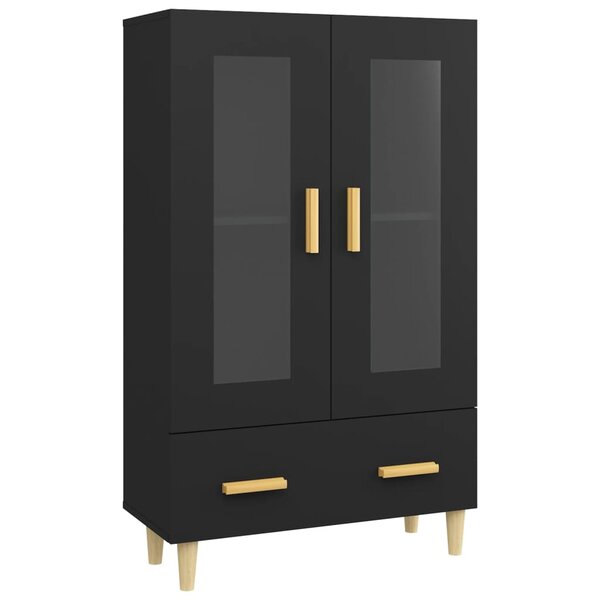 vidaXL Buffet haut noir 70x31x115 cm bois d'ingénierie