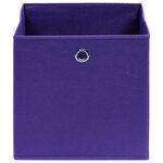 vidaXL Boîtes de rangement 4 Pièces Tissu intissé 28x28x28 cm Violet