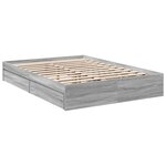 vidaXL Cadre de lit avec tiroirs sans matelas sonoma gris 120x200 cm