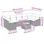 vidaXL Ensemble de Canapés avec coussin 8 Pièces Gris et marine polyrotin