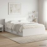 vidaXL Cabinet de Tête de Lit Blanc brillant Bois d'ingénierie