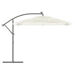 vidaXL Parasol de jardin avec mât en acier blanc 290x290x238 cm