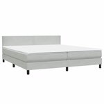 vidaXL Sommier à lattes de lit et matelas gris clair 180x220cm velours