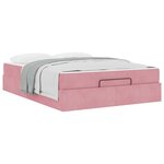 vidaXL Cadre de lit avec matelas avec matelas 2 Pièces Rose Velours