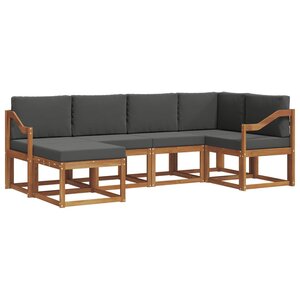 vidaXL Ensemble de canapés d'extérieur 6 pc Naturel et Anthracite