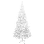 vidaXL Arbre de Noël artificiel pré-éclairé et boules L 240 cm blanc