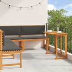 vidaXL Ensemble de banc de jardin 4 Pièces Marron Bois d'acacia massif