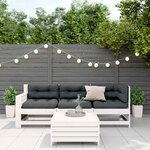 vidaXL Salon de jardin 4 Pièces avec coussins blanc bois de pin massif