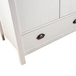 vidaXL Garde-robe à 3 portes Hill Blanc 127x50x170 cm Bois pin solide