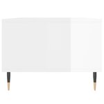 vidaXL Table basse Blanc brillant 90x50x36 5 cm Bois d'ingénierie