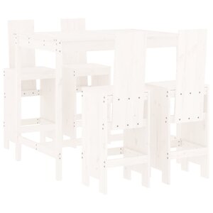 vidaXL Ensemble de bar de jardin 5 Pièces blanc bois massif de pin