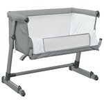 vidaXL Lit pour bébé avec matelas Gris clair Tissu de lin