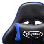 vidaXL Chaise de jeu Noir et bleu Cuir artificiel