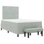 vidaXL Lit à ressorts avec matelas Gris clair 120 x 200 cm Velours