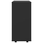 vidaXL Armoire à roulettes Noir 60x35x75 cm Bois d’ingénierie