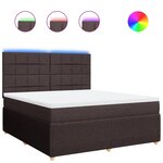 vidaXL Sommier à lattes de lit avec matelas Marron foncé 180x200 cm