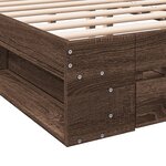 vidaXL Cadre de lit et tiroirs chêne marron 150x200 cm bois ingénierie