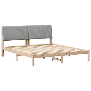 vidaXL Cadre de lit avec tête de lit Marron 180 x 200 cm Pin massif