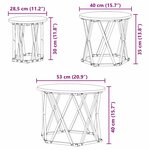 Tables d'appoint vidaXL 3 Pièces Chêne fumé en bois reconstitué