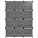 vidaXL Cubes de rangement 12 Pièces avec portes noir PP