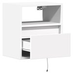 vidaXL Meubles TV muraux avec lumières LED 2 Pièces blanc 41x31x45 cm
