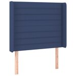 vidaXL Tête de lit avec oreilles Bleu 83x16x118/128 cm Tissu