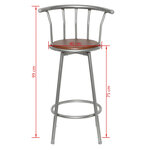vidaXL Tabourets de bar lot de 2 marron acier