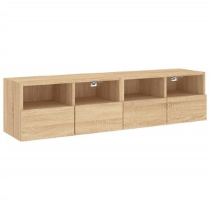 vidaXL Meubles TV muraux 2 Pièces chêne sonoma 60x30x30cm bois ingénierie