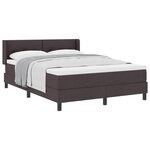 vidaXL Lit à ressorts avec tête de lit Marron foncé 200 x 140 cm tissu