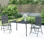 vidaXL Ensemble à manger de jardin 3 Pièces anthracite acier