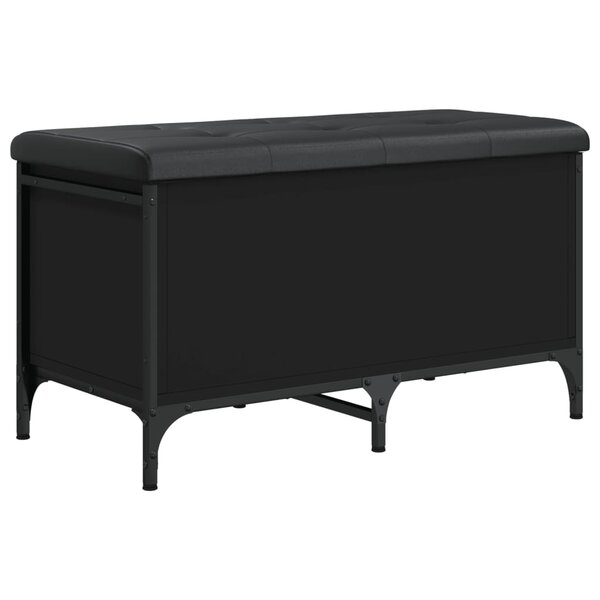 vidaXL Banc de rangement noir 82x42x45 cm bois d'ingénierie