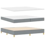 vidaXL Lit à ressorts avec matelas Gris clair 200 x 200 cm tissu