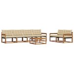 vidaXL Ensemble de canapés d'extérieur 7 pc Naturel et Beige