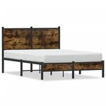 vidaXL Cadre de lit en métal sans matelas chêne fumé 120x200 cm