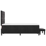 vidaXL Lit à Ressorts avec Matelas & Banc Noir 120x190 cm Velours