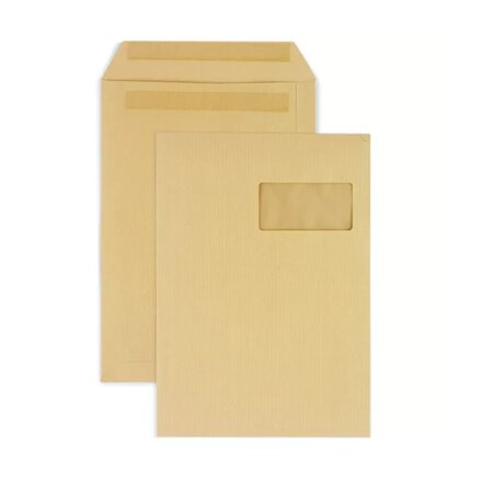 100 pochettes en papier kraft avec fenêtre - 22 9 x 32 4 cm